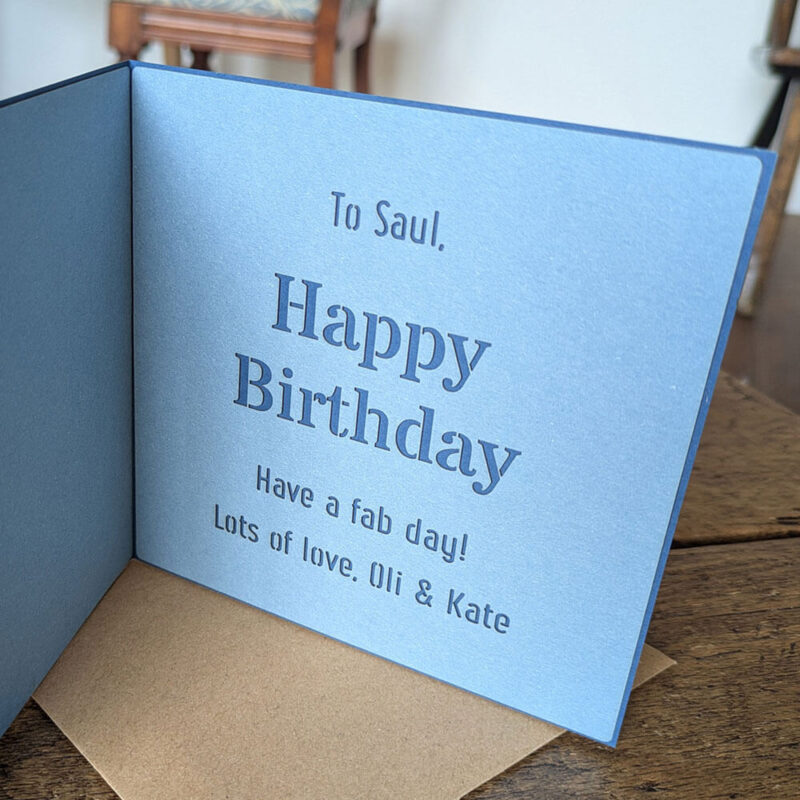 Personalised motif greetings card with initial and name - Image 4