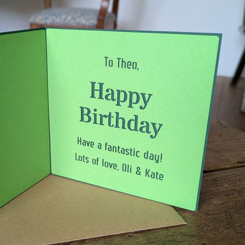 Personalised motif greetings card with initial and name - Image 2