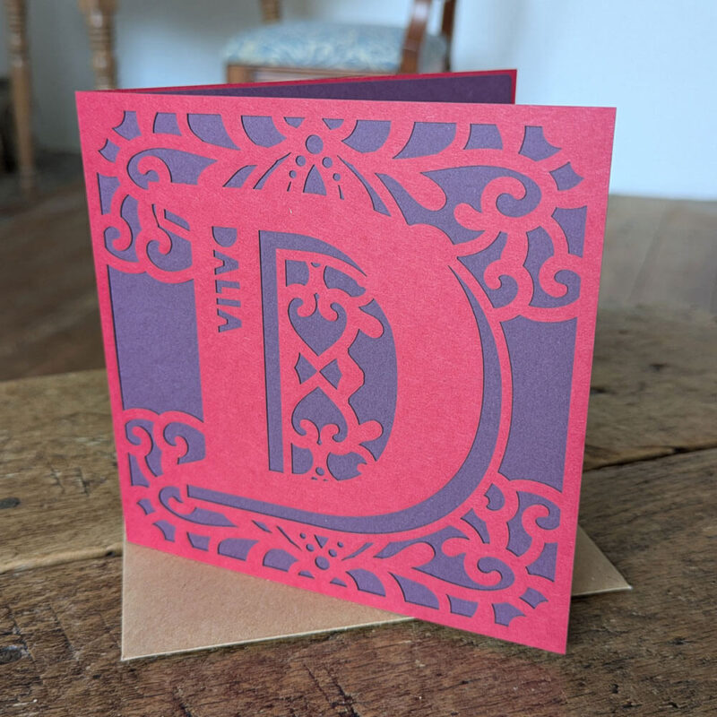 Personalised motif greetings card with initial and name - Image 5