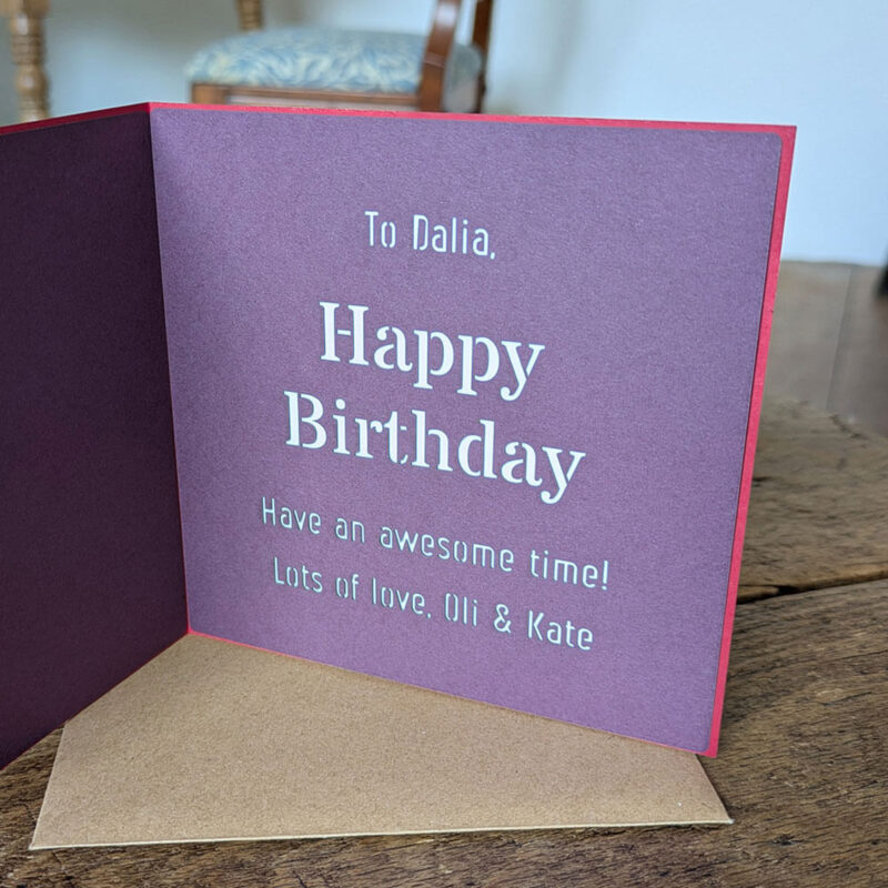 Personalised motif greetings card with initial and name - Image 6