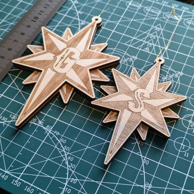 Personalised Christmas star decoration - Set of 4 - Image 6