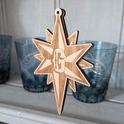 Personalised Christmas star decoration - Set of 4