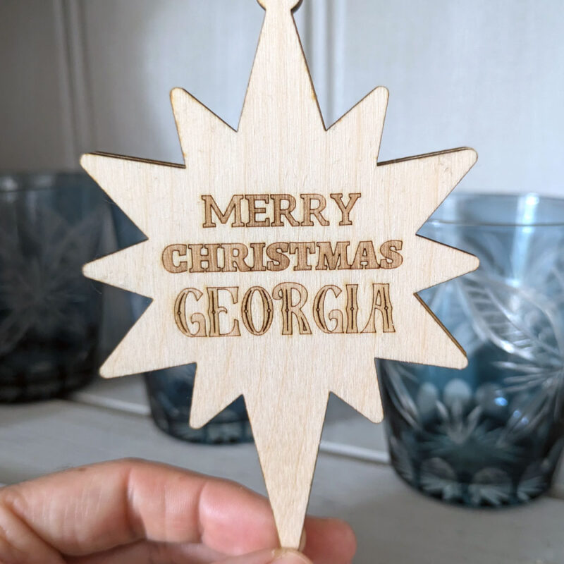 Personalised Christmas star decoration - Set of 4 - Image 5