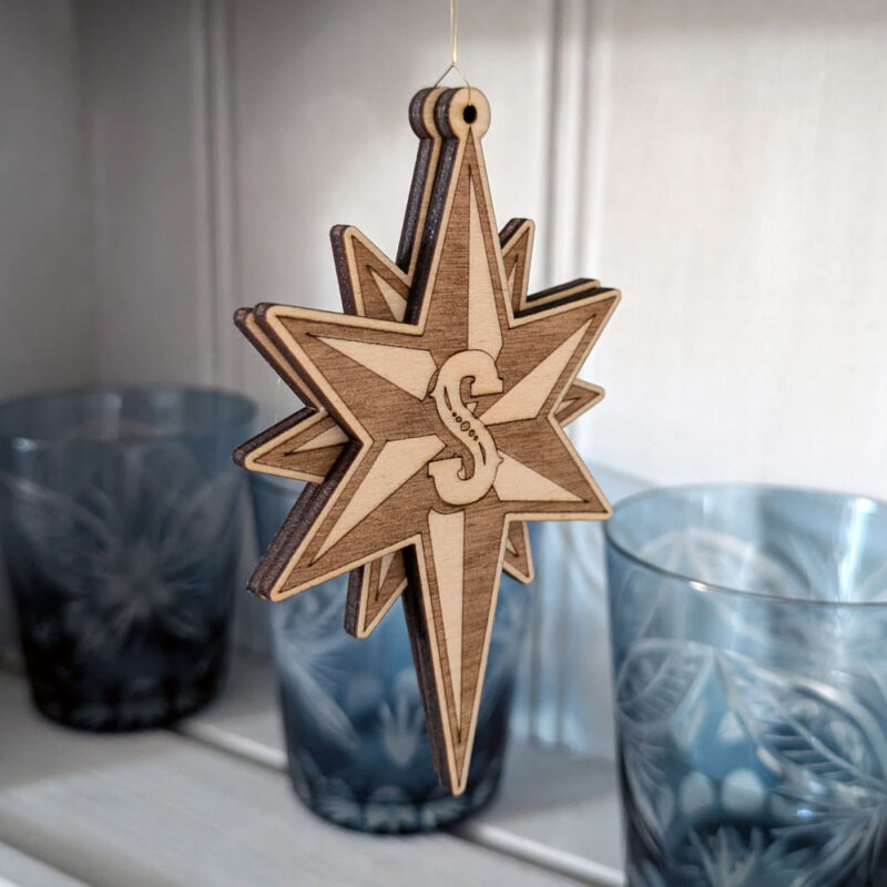 Personalised Christmas star decoration - Set of 4 - Image 9