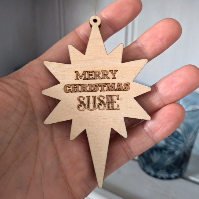 Personalised Christmas star decoration - Set of 4 - Image 8