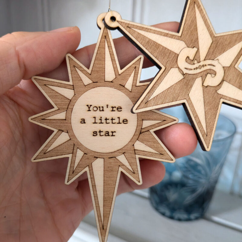 Personalised Christmas star decoration - Set of 4 - Image 4