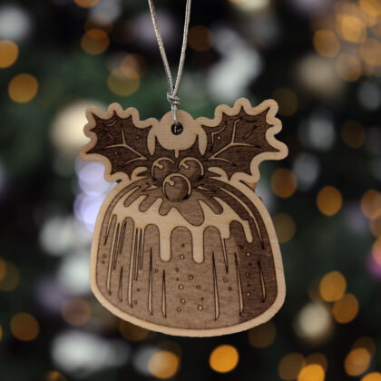 Personalised Christmas pudding decoration - Set of 4
