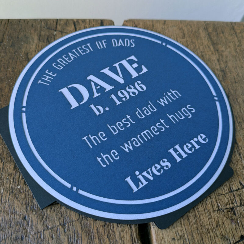 Personalised blue plaque Father's Day card - Image 3
