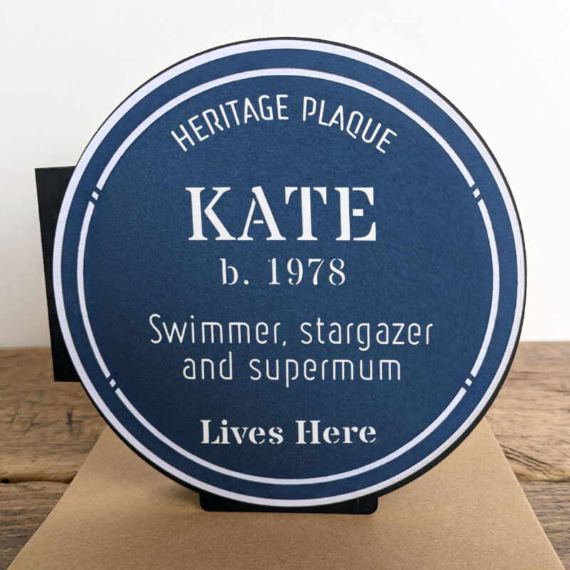 Personalised blue plaque greetings card - Image 2