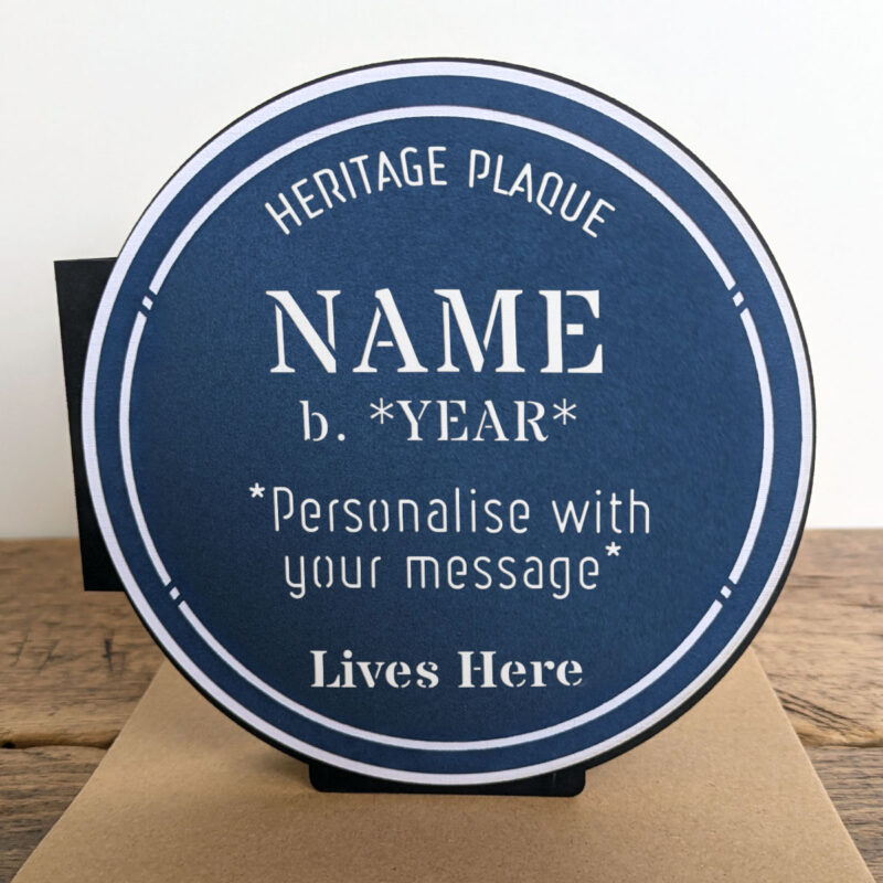 Personalised blue plaque greetings card - Image 3