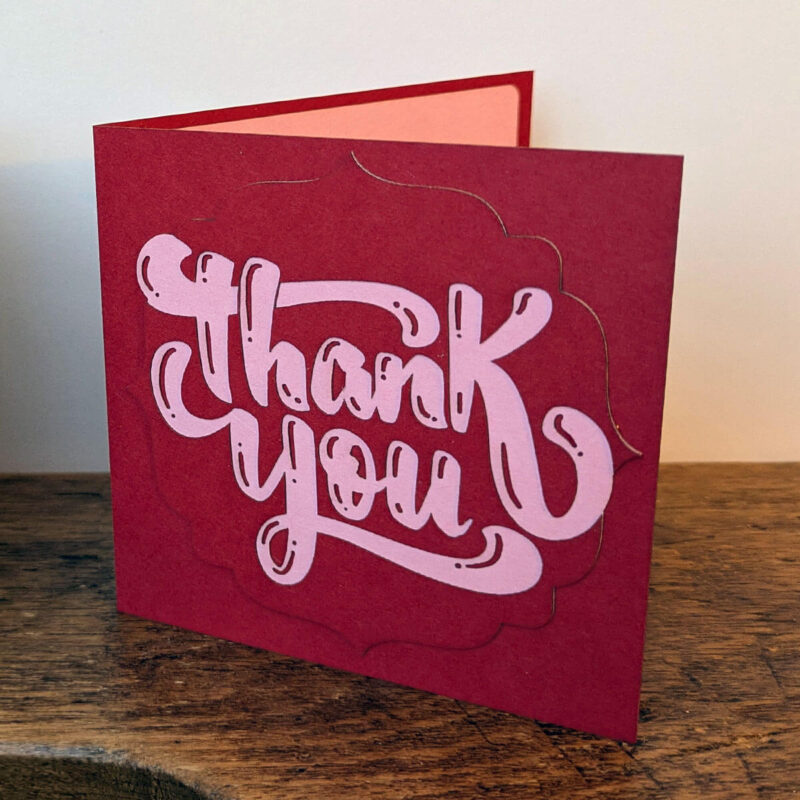 'FunkyFont' thank you card